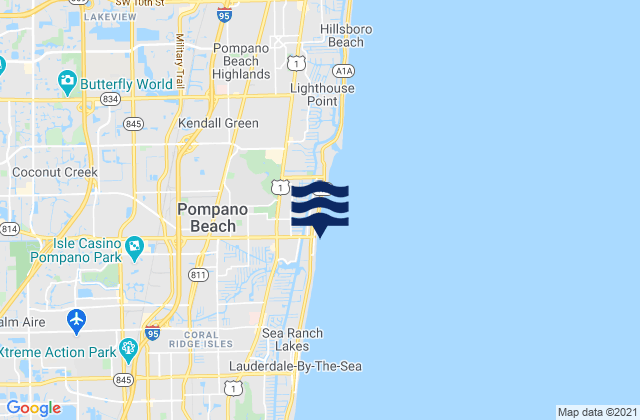 Karte der Gezeiten Pompano Beach, United States