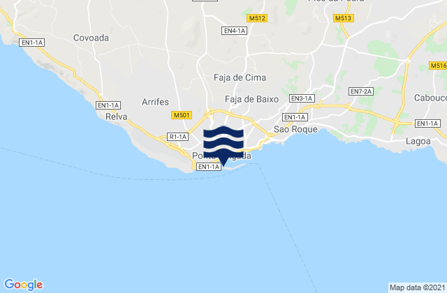 Karte der Gezeiten Ponta Delgada, Portugal