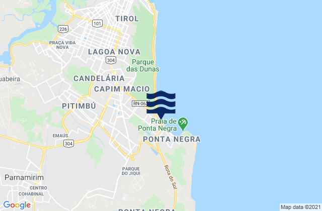 Karte der Gezeiten Ponta Negra (Quebra Mar), Brazil