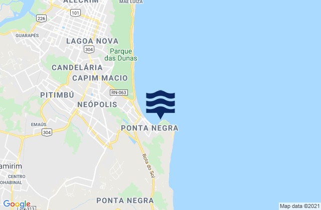 Karte der Gezeiten Ponta Negra, Brazil