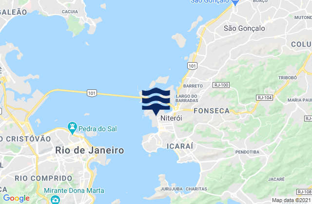 Karte der Gezeiten Ponta d'Areia, Brazil