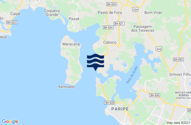 Karte der Gezeiten Ponta da Areia, Brazil