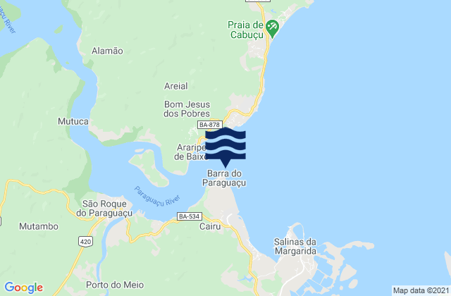 Karte der Gezeiten Ponta do Alambique, Brazil