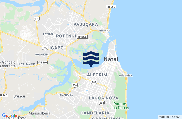 Karte der Gezeiten Ponta do Cabeco, Brazil