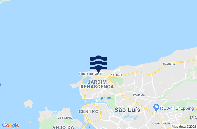 Karte der Gezeiten Ponta do Farol, Brazil