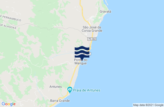 Karte der Gezeiten Ponta do Mangue, Brazil
