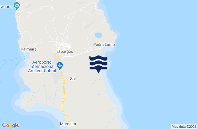 Karte der Gezeiten Ponta do Sino, Cabo Verde