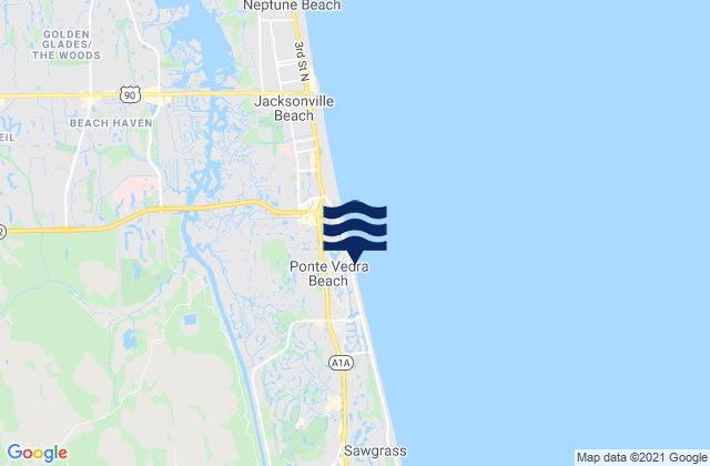 Karte der Gezeiten Ponte Vedra Beach, United States