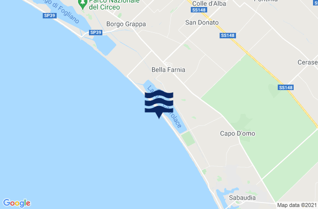 Karte der Gezeiten Pontinia, Italy