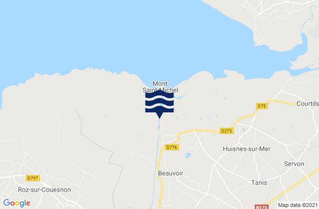 Karte der Gezeiten Pontorson, France