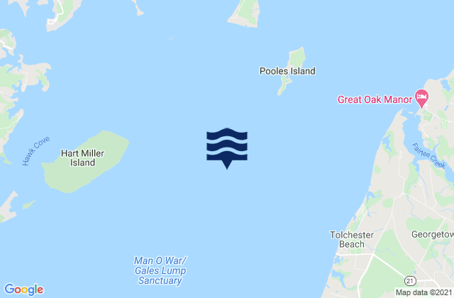 Karte der Gezeiten Pooles Island 2.0 n.mi. SSW of, United States