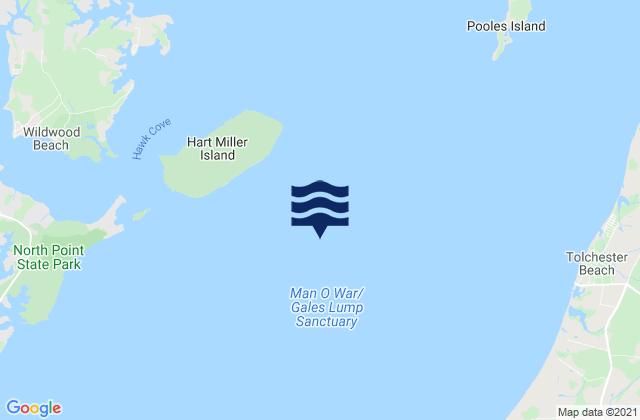 Karte der Gezeiten Pooles Island 4 miles southwest of, United States