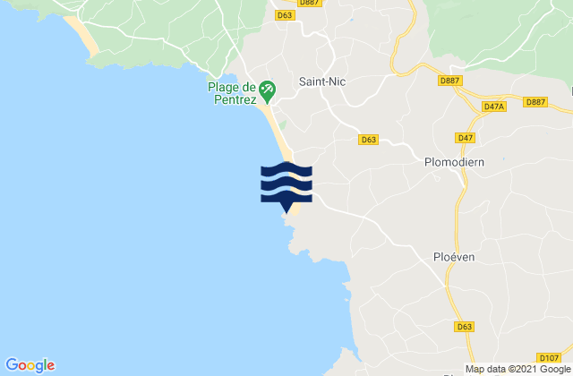 Karte der Gezeiten Pors Ar Vag, France