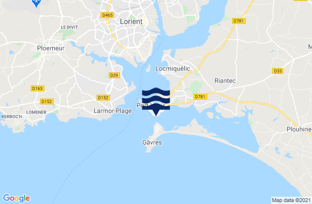 Karte der Gezeiten Port-Louis, France