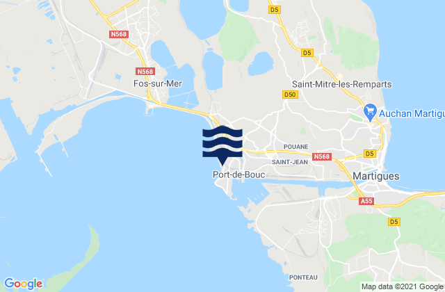Karte der Gezeiten Port-de-Bouc, France