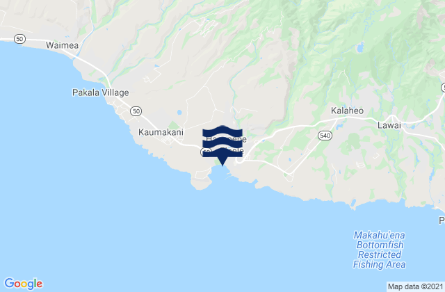 Karte der Gezeiten Port Allen Hanapepe Bay, United States