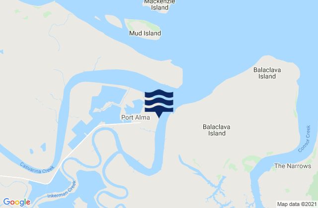 Karte der Gezeiten Port Alma, Australia