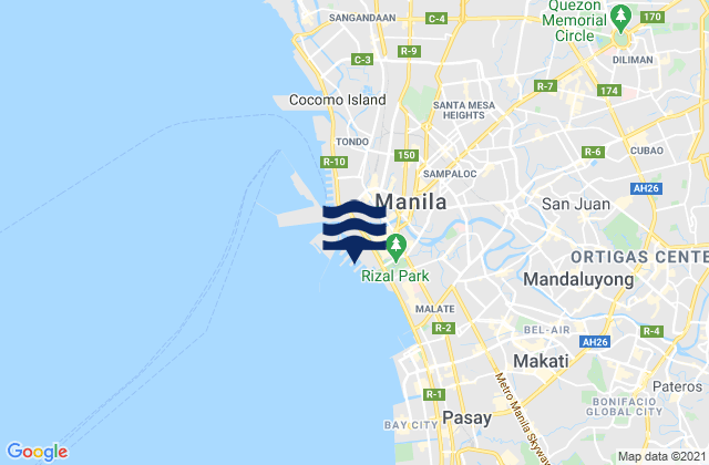 Karte der Gezeiten Port Area, Philippines