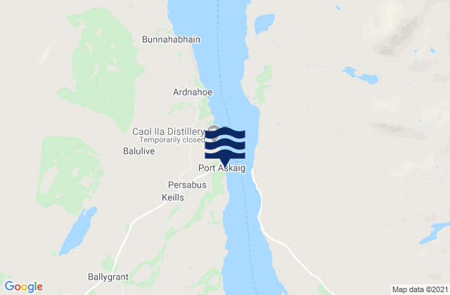 Karte der Gezeiten Port Askaig, United Kingdom