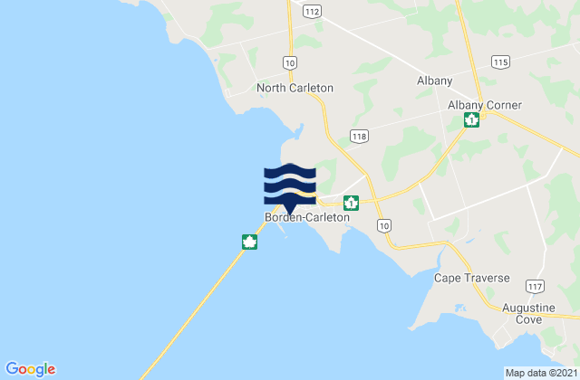 Karte der Gezeiten Port Borden, Canada
