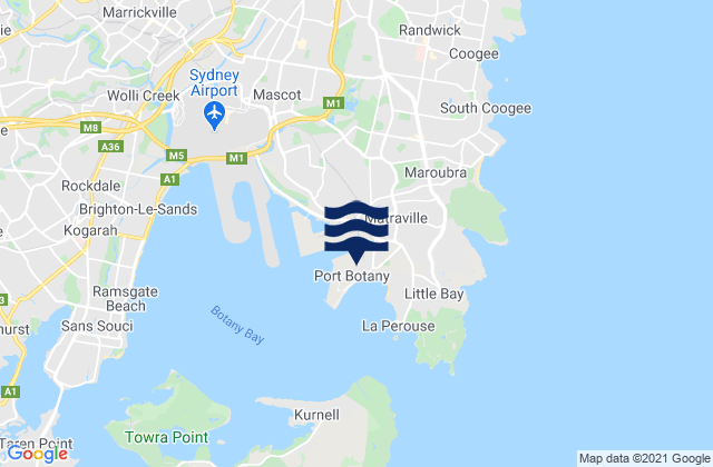 Karte der Gezeiten Port Botany, Australia