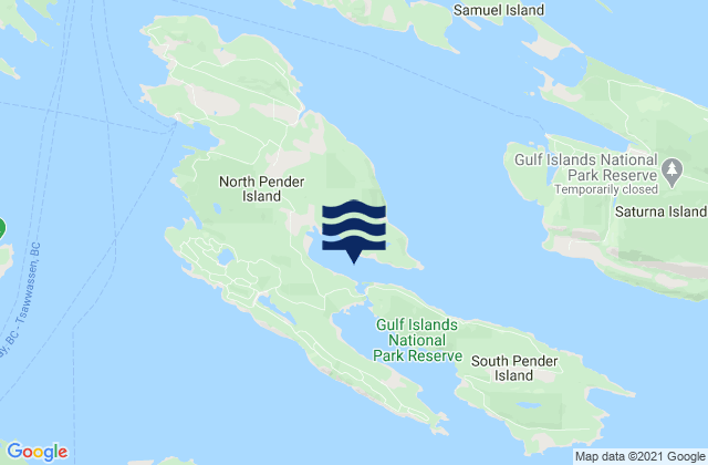 Karte der Gezeiten Port Browning, Canada