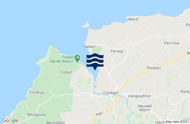 Karte der Gezeiten Port Cardigan, United Kingdom