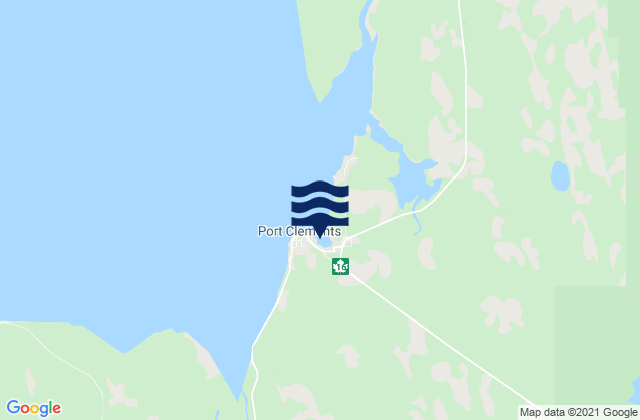 Karte der Gezeiten Port Clements, Canada