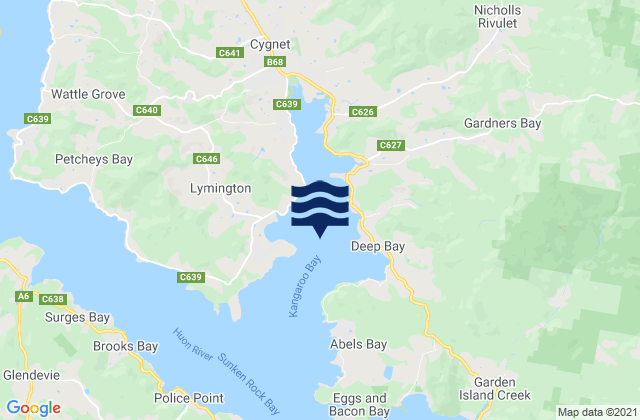 Karte der Gezeiten Port Cygnet, Australia