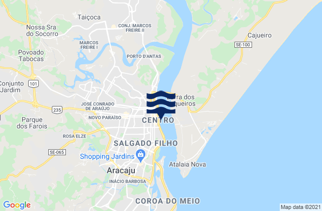 Karte der Gezeiten Port De Aracaju, Brazil