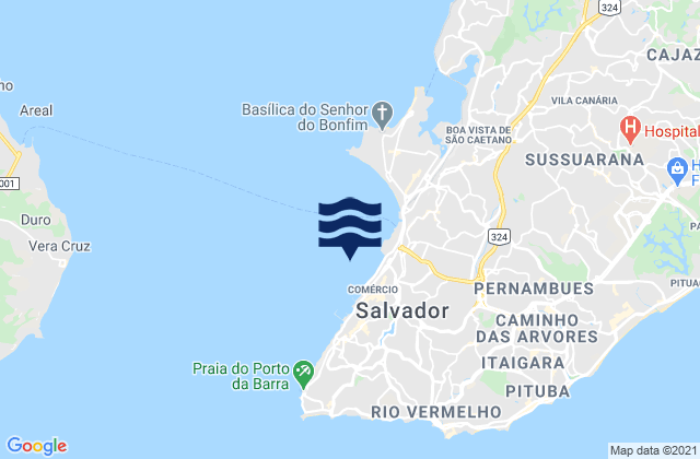 Karte der Gezeiten Port De Salvador, Brazil