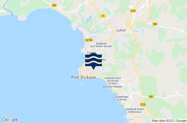 Karte der Gezeiten Port Dickson, Malaysia