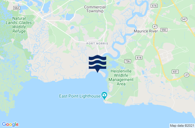 Karte der Gezeiten Port Elizabeth, United States