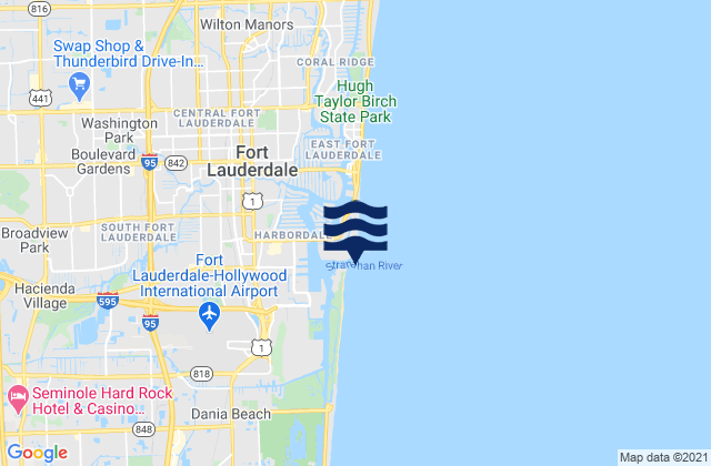 Karte der Gezeiten Port Everglades Entrance, United States