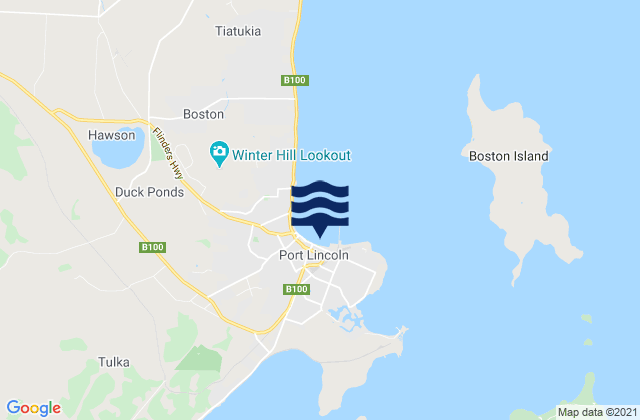 Karte der Gezeiten Port Eyre, Australia