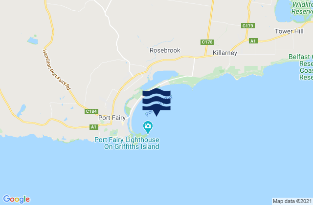 Karte der Gezeiten Port Fairy Bay, Australia