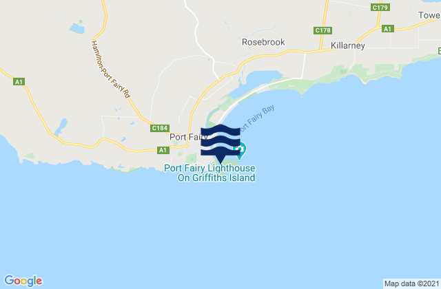 Karte der Gezeiten Port Fairy, Australia