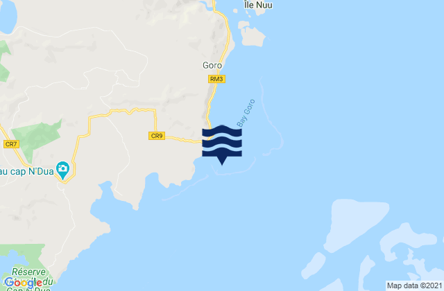 Karte der Gezeiten Port Goro Toemo Island, New Caledonia