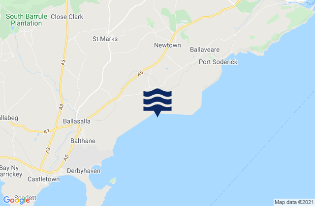 Karte der Gezeiten Port Grenaugh, Isle of Man