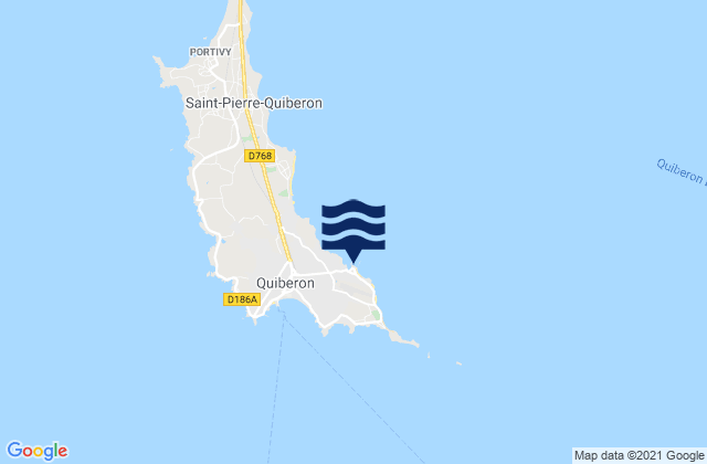 Karte der Gezeiten Port Haliguen, France