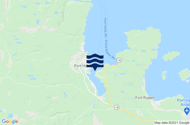Karte der Gezeiten Port Hardy, Canada