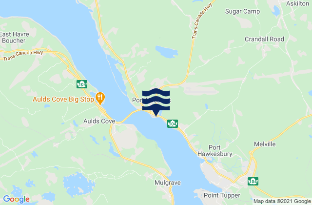 Karte der Gezeiten Port Hastings, Canada