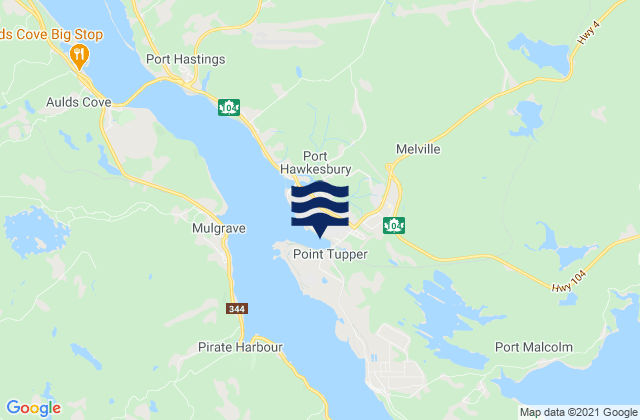 Karte der Gezeiten Port Hawkesbury, Canada