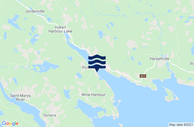 Karte der Gezeiten Port Hilford Beach, Canada