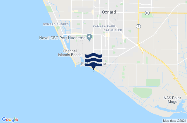 Karte der Gezeiten Port Hueneme Beach Park, United States