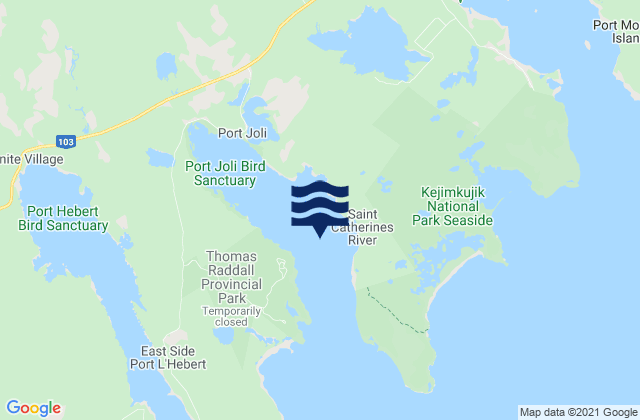 Karte der Gezeiten Port Joli, Canada