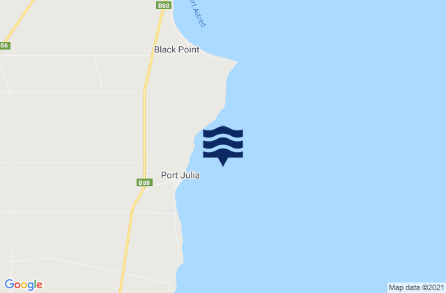 Karte der Gezeiten Port Julia, Australia