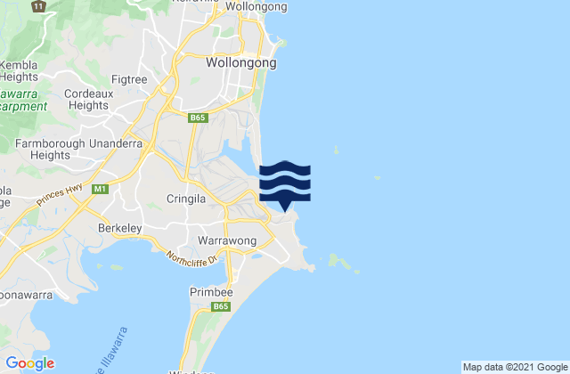 Karte der Gezeiten Port Kembla Beach, Australia