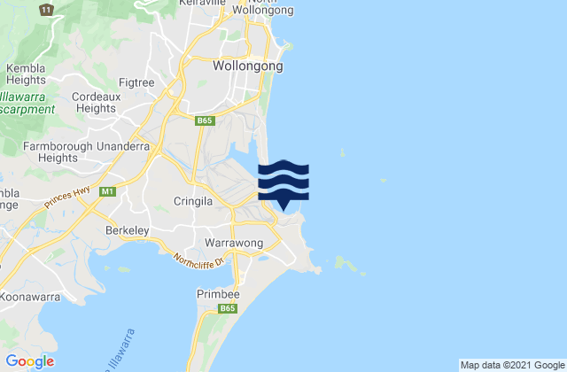 Karte der Gezeiten Port Kembla, Australia