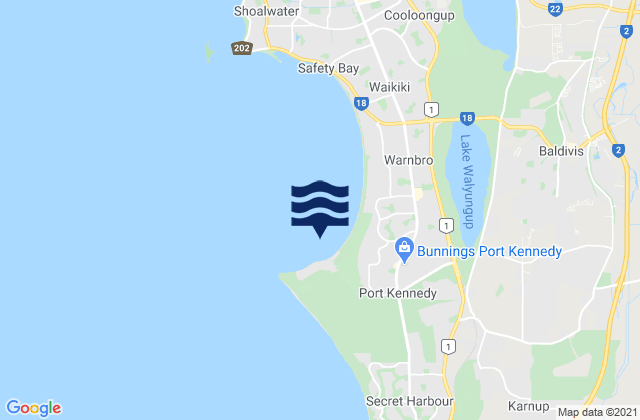 Karte der Gezeiten Port Kennedy, Australia